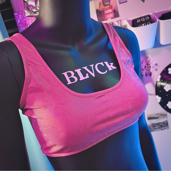 Rave Wonderland Holographic Rainbow EDM Festival Costume Bralette Top Medium - Picture 2 of 7